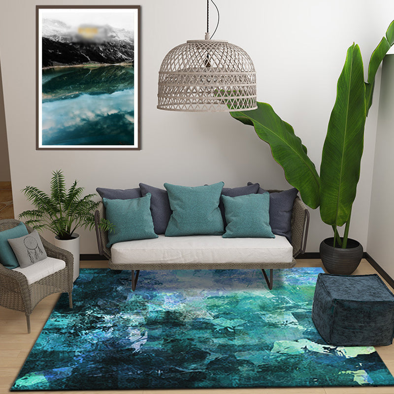 Creative Abstract Rug Multicolor Industrial Rug Polyester Pet Friendly Washable Non-Slip Area Rug for Living R - view 2