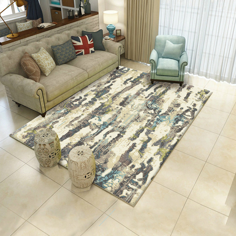 Creative Watercolor Pattern Rug Multicolor Industrial Rug Polyester Pet Friendly Washable Non-Slip Area Rug fo