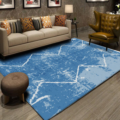 Multicolor Abstract Striped Pattern Rug Polyester Industrial Rug Pet Friendly Washable Non-Slip Area Rug for Living Room - Blue - Clearhalo - 'Area Rug' - 'Rug' - 1812175