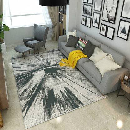 Multicolor Living Room Rug Industrial Watercolor Pattern Rug Polyester Washable Anti-Slip Backing Pet Friendly Carpet - Black - Clearhalo - 'Area Rug' - 'Rug' - 1812183