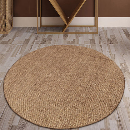 Brown Living Room Rug Rustic Circles Pattern Rug Sisal Washable Anti-Slip Backing Pet Friendly Carpet - Brown - Clearhalo - 'Area Rug' - 'Rug' - 1812245