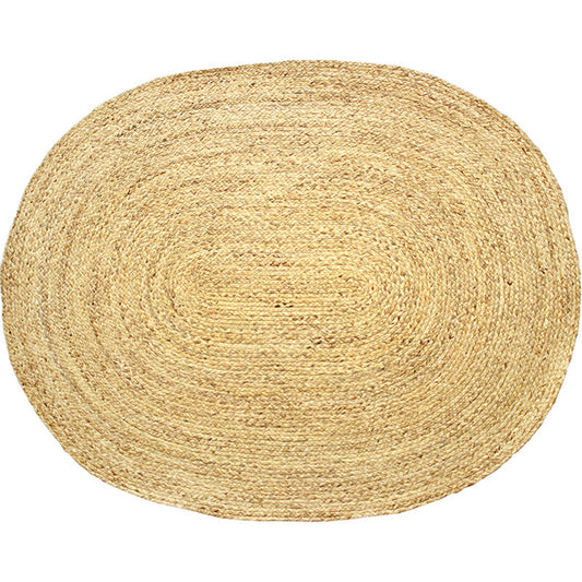 Countryside Solid Color Rug Beige and Yellow Jute Rug Non-Slip Pet Friendly Washable Are Rug for Study