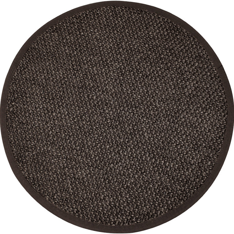 Countryside Solid Color Rug Black Jute Rug Non-Slip Pet Friendly Washable Are Rug for Study