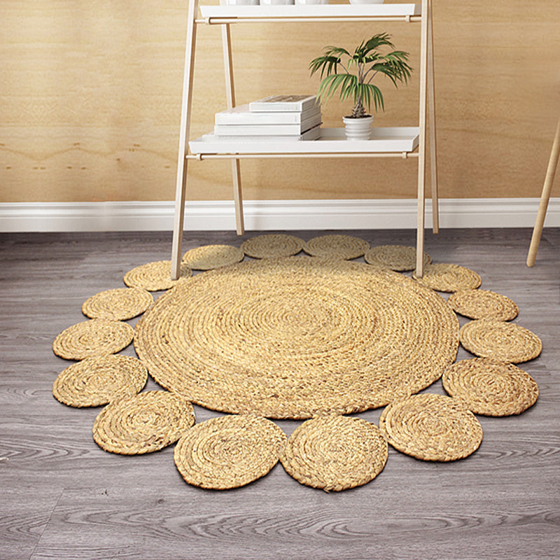 Beige Living Room Rug Rustic Solid Color Rug Sisal Washable Anti-Slip Backing Pet Friendly Carpet - Clearhalo - 'Area Rug' - 'Rug' - 1812292