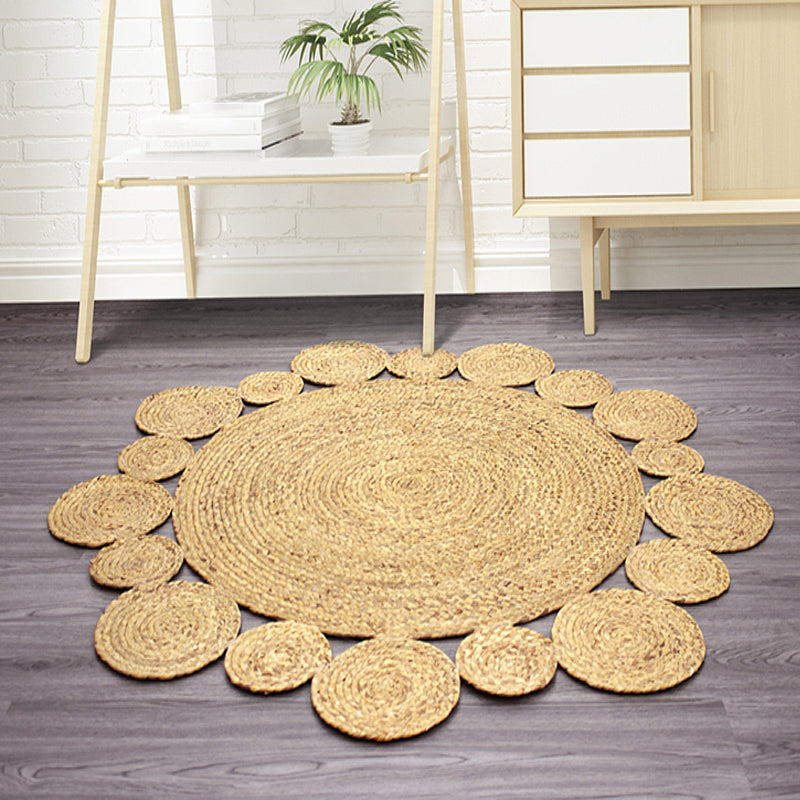 Beige Living Room Rug Rustic Solid Color Rug Sisal Washable Anti-Slip Backing Pet Friendly Carpet - Clearhalo - 'Area Rug' - 'Rug' - 1812297