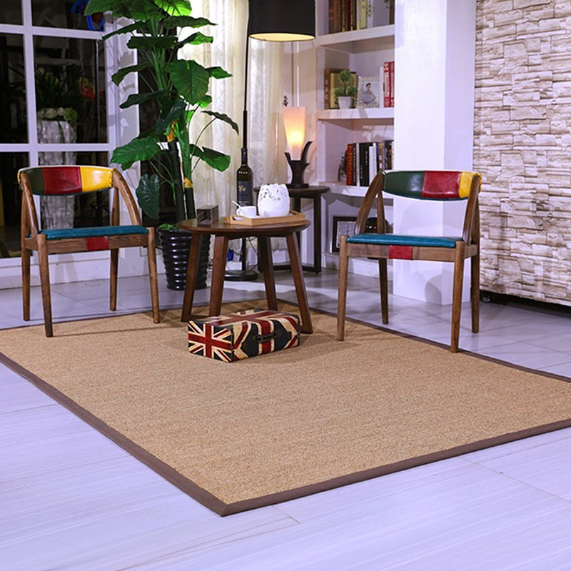 Brown Solid Color Rug Sisal Rural Rug Pet Friendly Washable Non-Slip Area Rug for Bedroom - Clearhalo - 'Area Rug' - 'Rug' - 1812315