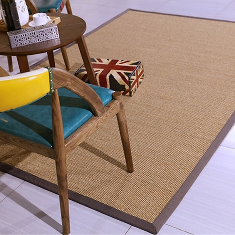 Brown Solid Color Rug Sisal Rural Rug Pet Friendly Washable Non-Slip Area Rug for Bedroom - Clearhalo - 'Area Rug' - 'Rug' - 1812316