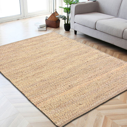 Countryside Solid Color Rug Brown Jute Rug Non-Slip Pet Friendly Washable Are Rug for Study