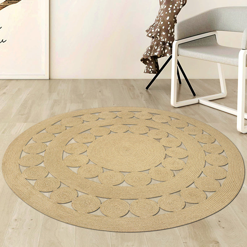 Casual Plain Rug Khaki Rural Rug Jute Pet Friendly Washable Non-Slip Area Rug for Decoration - Clearhalo - 'Area Rug' - 'Rug' - 1812333