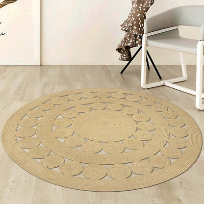 Casual Plain Rug Khaki Rural Rug Jute Pet Friendly Washable Non-Slip Area Rug for Decoration - Clearhalo - 'Area Rug' - 'Rug' - 1812333