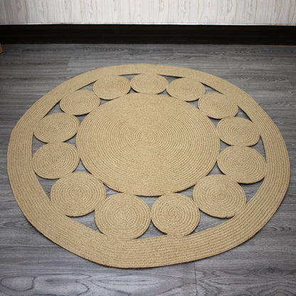 Casual Plain Rug Khaki Rural Rug Jute Pet Friendly Washable Non-Slip Area Rug for Decoration - Clearhalo - 'Area Rug' - 'Rug' - 1812338