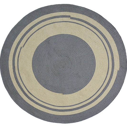 Geometric Circle Pattern Rug Sisal Rural Rug Pet Friendly Washable Non-Slip Area Rug for Bedroom