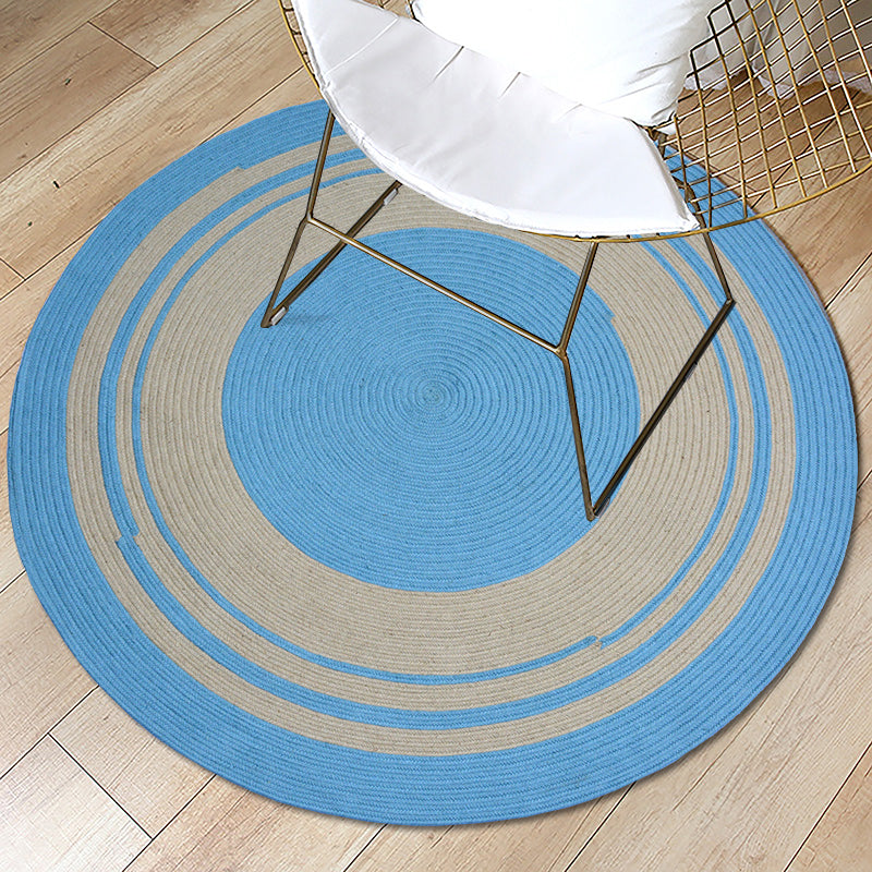 Geometric Circle Pattern Rug Sisal Rural Rug Pet Friendly Washable Non-Slip Area Rug for Bedroom