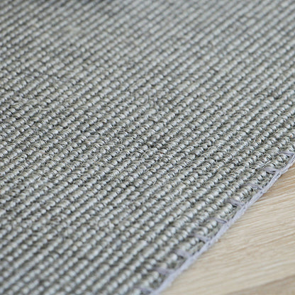 Grey Solid Color Rug Sisal Rural Rug Pet Friendly Washable Non-Slip Area Rug for Bedroom