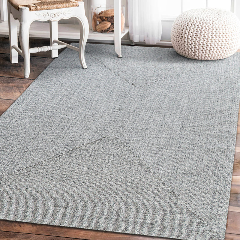 Countryside Plain Rug Green Jute Rug Non-Slip Pet Friendly Washable Are Rug for Study