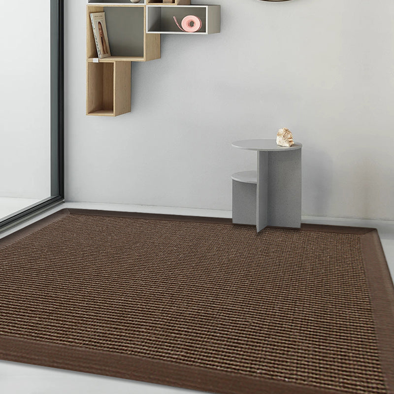 Casual Plain Rug Brown and Blue Rural Rug Jute Pet Friendly Washable Non-Slip Area Rug for Decoration - Brown - 2' x 3'3" - Clearhalo - 'Area Rug' - 'Rug' - 1812389