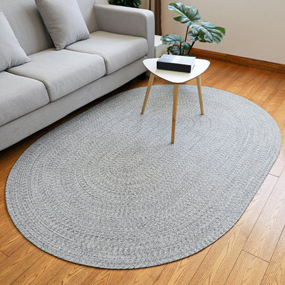 Grey Solid Color Rug Sisal Rural Rug Pet Friendly Washable Non-Slip Area Rug for Bedroom