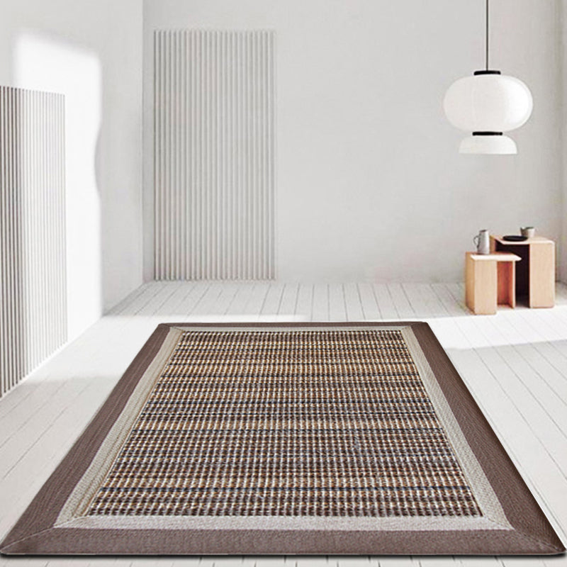 Brown Living Room Rug Rustic Striped Pattern Rug Sisal Washable Anti-Slip Backing Pet Friendly Carpet - Clearhalo - 'Area Rug' - 'Rug' - 1812397