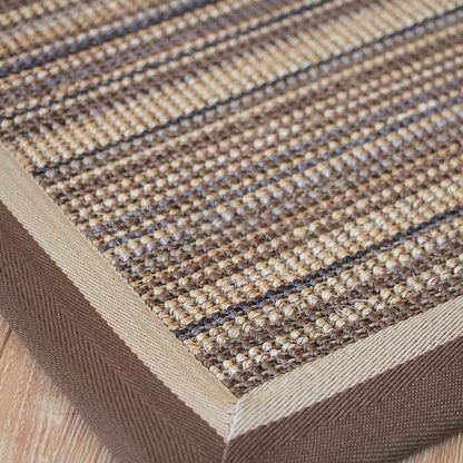 Brown Living Room Rug Rustic Striped Pattern Rug Sisal Washable Anti-Slip Backing Pet Friendly Carpet - Clearhalo - 'Area Rug' - 'Rug' - 1812400