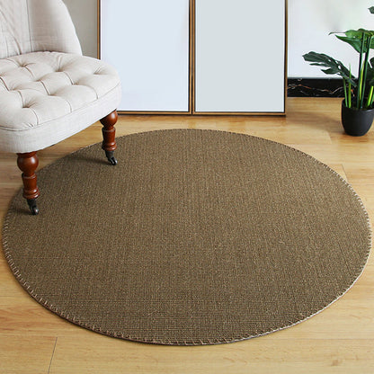 Brown Living Room Rug Rustic Solid Color Rug Sisal Washable Anti-Slip Backing Pet Friendly Carpet - Clearhalo - 'Area Rug' - 'Rug' - 1812431