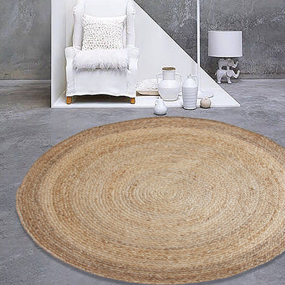 Simple Circle Pattern Rug Brown and Black Rural Rug Jute Pet Friendly Washable Non-Slip Area Rug for Decoration Brown 3'3" x 3'3" Clearhalo 'Area Rug' 'Rug' 1812447