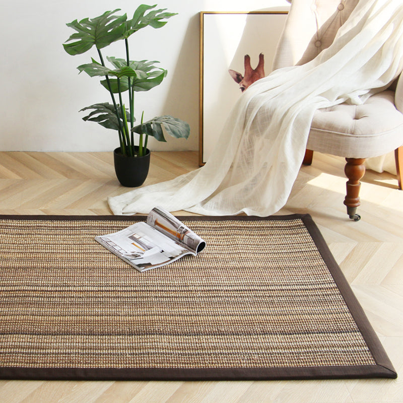 Brown Striped Pattern Rug Sisal Rural Rug Pet Friendly Washable Non-Slip Area Rug for Bedroom - Clearhalo - 'Area Rug' - 'Rug' - 1812451