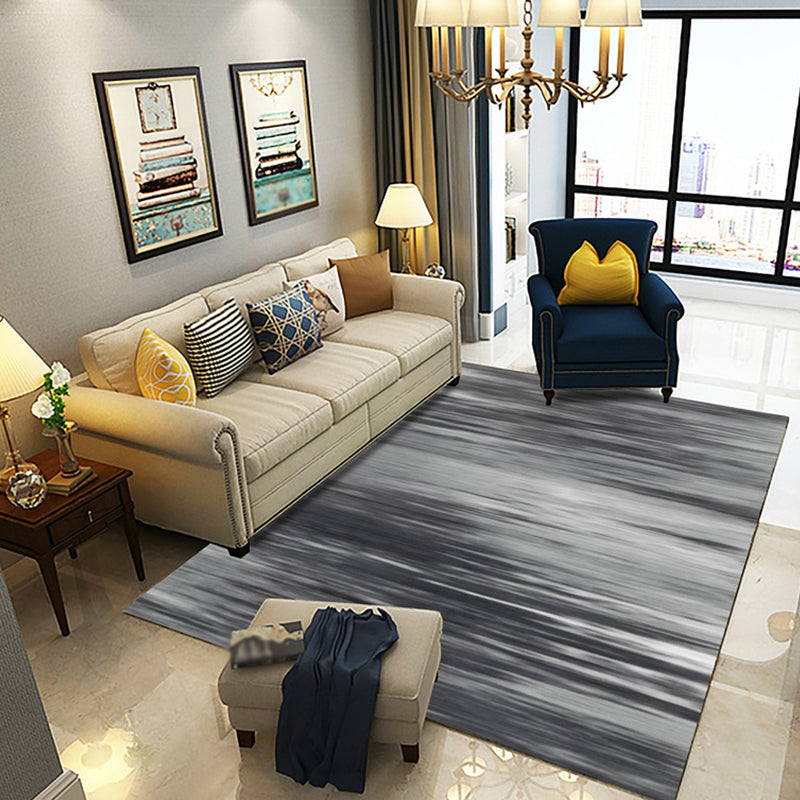 Multicolor Abstract Rug with Brushstroke Rug Polyester Industrial Rug Pet Friendly Washable Non-Slip Area Rug for Living Room - Black - Clearhalo - 'Area Rug' - 'Rug' - 1812490