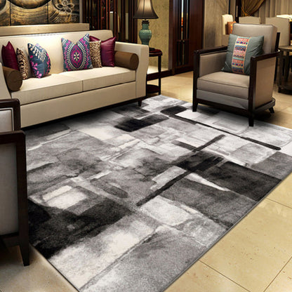 Multicolor Abstract Rug with Brushstroke Rug Polyester Industrial Rug Pet Friendly Washable Non-Slip Area Rug for Living Room - Gloss Black - Clearhalo - 'Area Rug' - 'Rug' - 1812492