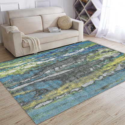 Fancy Abstract Rug Multicolor Industrial Rug Polyester Pet Friendly Washable Non-Slip Area Rug for Bedroom