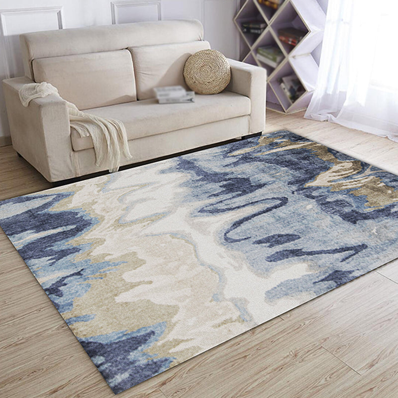 Fancy Abstract Rug Multicolor Industrial Rug Polyester Pet Friendly Washable Non-Slip Area Rug for Bedroom