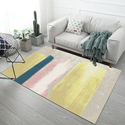 Multicolor Living Room Rug Industrial Abstract Geometric Pattern Rug Polyester Washable Anti-Slip Backing Pet Friendly Carpet - Yellow - Clearhalo - 'Area Rug' - 'Rug' - 1812561