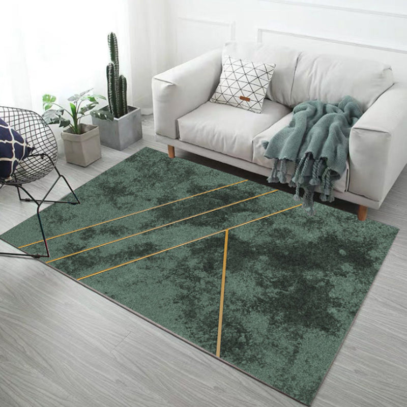 Stylish Abstract Geometric Pattern Rug Multicolor Industrial Rug Polyester Pet Friendly Washable Non-Slip Area Rug for Bedroom Green Clearhalo 'Area Rug' 'Rug' 1812581