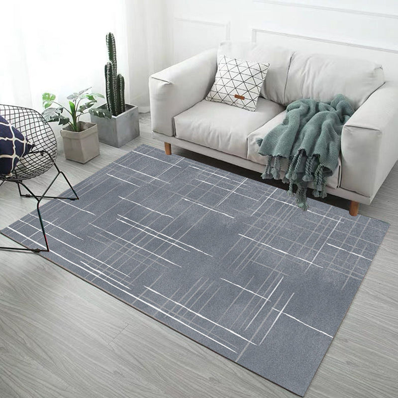 Multicolor Abstract Rug Polyester Industrial Rug Pet Friendly Washable Non-Slip Area Rug for Living Room - Dark Gray - Clearhalo - 'Area Rug' - 'Rug' - 1812589