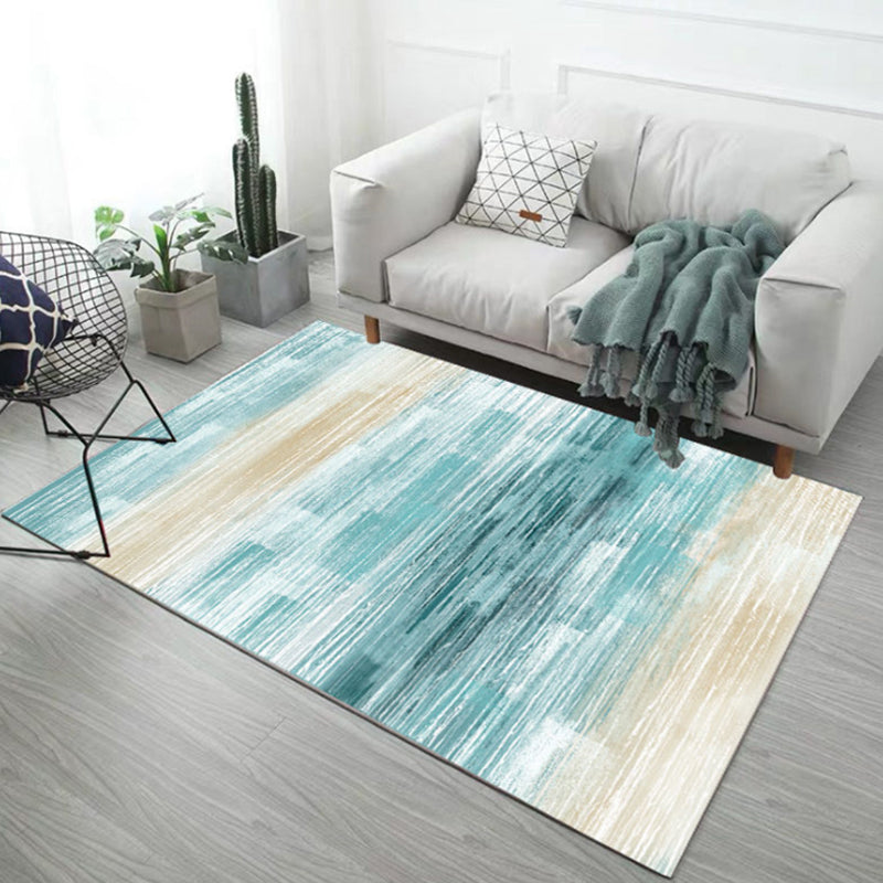 Multicolor Abstract Rug Polyester Industrial Rug Pet Friendly Washable Non-Slip Area Rug for Living Room - Sky Blue - Clearhalo - 'Area Rug' - 'Rug' - 1812590