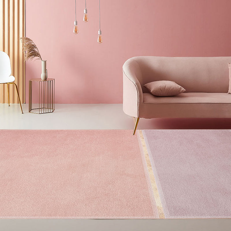 Pink Living Room Rug Modernist Colorblock Rug Chenille Washable Anti-Slip Backing Pet Friendly Carpet - Clearhalo - 'Area Rug' - 'Rug' - 1812602
