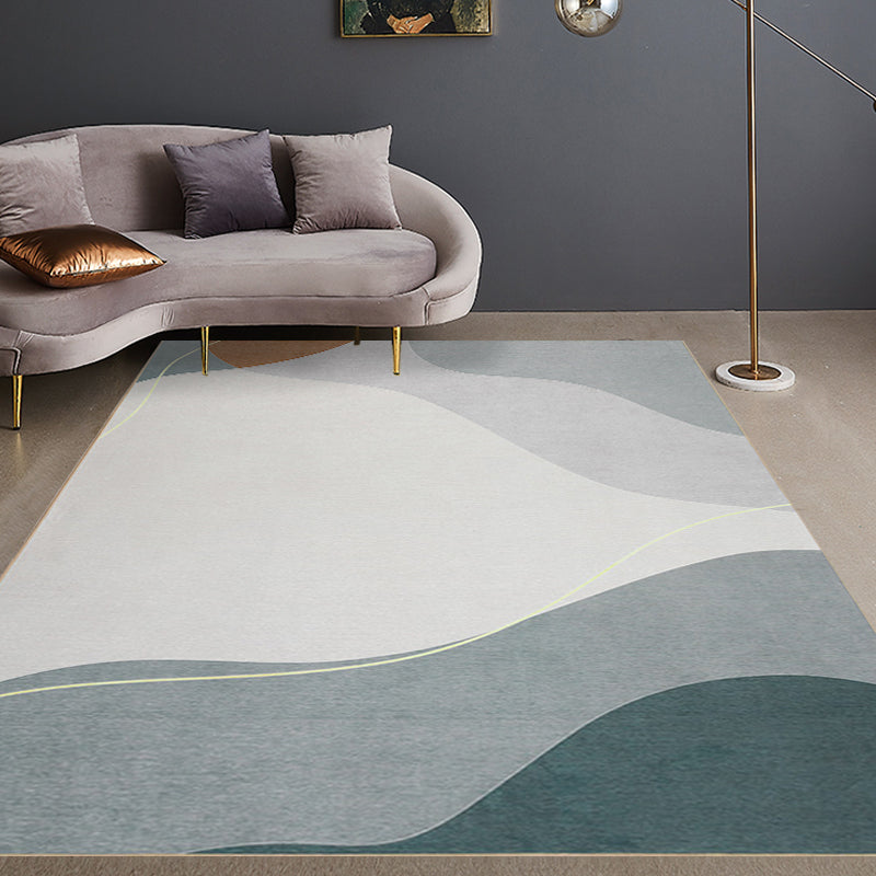 Green and Brown Colorblock Rug Chenille Modern Rug Pet Friendly Washable Non-Slip Area Rug for Living Room - view 3