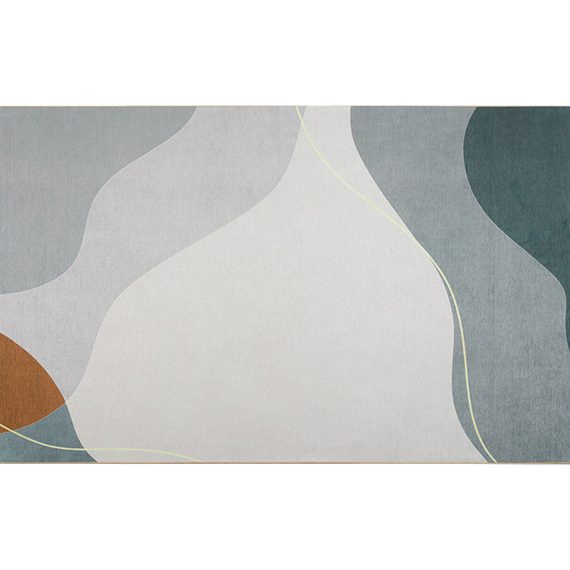 Green and Brown Colorblock Rug Chenille Modern Rug Pet Friendly Washable Non-Slip Area Rug for Living Room - view 2