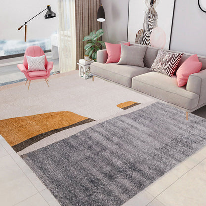 Simplicity Colorblock Rug Grey and Beige Polyester Rug Non-Slip Pet Friendly Washable Area Rug for Bedroom Clearhalo 'Area Rug' 'Rug' 1812645