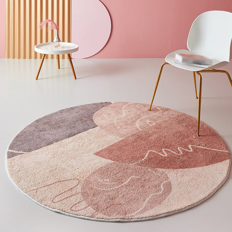 Pink Parlour Area Rug Modernist Colorblock Indoor Rug Polyester Washable Pet Friendly Carpet - Pink - Clearhalo - 'Area Rug' - 'Rug' - 1812662