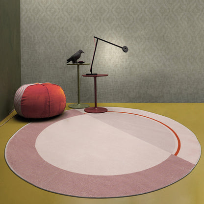 Modern Colorblock Rug Pink and Red Polyester Rug Non-Slip Pet Friendly Washable Area Rug for Bedroom - Clearhalo - 'Area Rug' - 'Rug' - 1812669