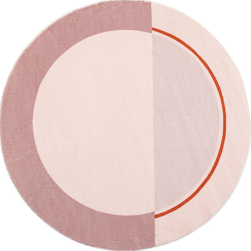 Modern Colorblock Rug Pink and Red Polyester Rug Non-Slip Pet Friendly Washable Area Rug for Bedroom - Clearhalo - 'Area Rug' - 'Rug' - 1812672