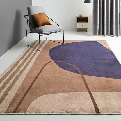 Brown Living Room Rug Modernist Colorblock Rug Polyester Washable Anti-Slip Backing Pet Friendly Carpet - Brown - Clearhalo - 'Area Rug' - 'Rug' - 1812728