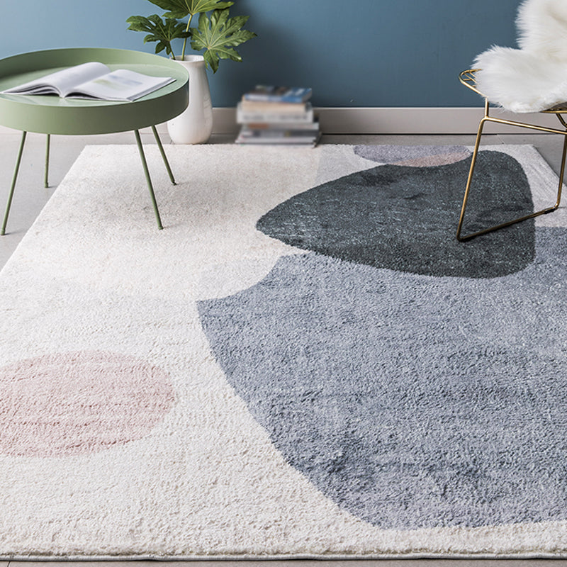 Modernist Colorblock Rug Blue Polyester Rug Non-Slip Pet Friendly Washable Area Rug for Bedroom - Blue - Clearhalo - 'Area Rug' - 'Rug' - 1812733