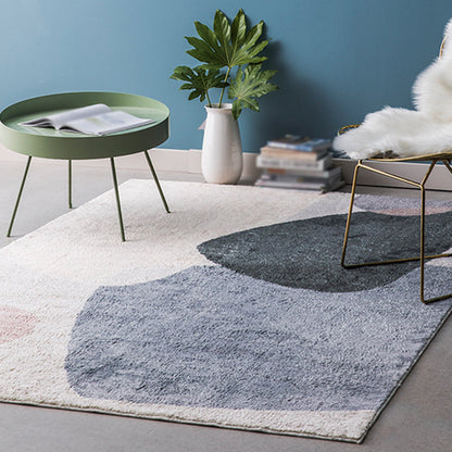 Modernist Colorblock Rug Blue Polyester Rug Non-Slip Pet Friendly Washable Area Rug for Bedroom - Clearhalo - 'Area Rug' - 'Rug' - 1812734