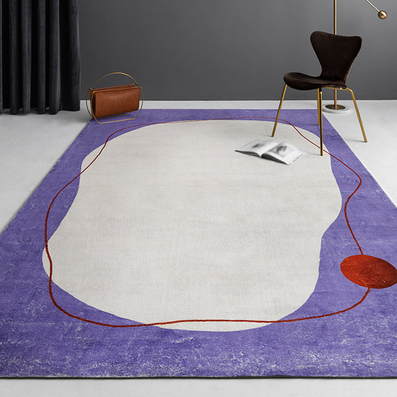 Purple and Red Colorblock Rug Polyester Modern Rug Pet Friendly Washable Non-Slip Area Rug for Living Room - Clearhalo - 'Area Rug' - 'Rug' - 1812747