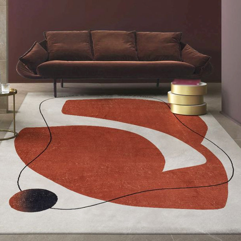 Purple and Red Colorblock Rug Polyester Modern Rug Pet Friendly Washable Non-Slip Area Rug for Living Room - Clearhalo - 'Area Rug' - 'Rug' - 1812752