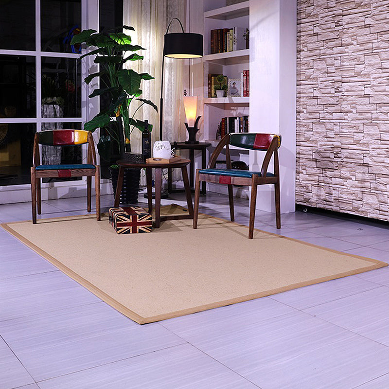 Brown Solid Color Rug Sisal Rural Rug Pet Friendly Washable Non-Slip Area Rug for Bedroom - Clearhalo - 'Area Rug' - 'Rug' - 1813097