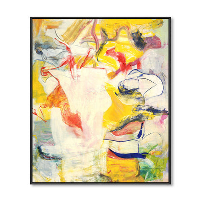 Yellow Contemporary Art Painting Abstract Pattern Canvas Print for House Interior