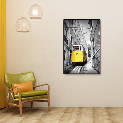 Nostalgic Photograph Urban Railway Canvas Boys Bedroom Transportation Wall Art Print