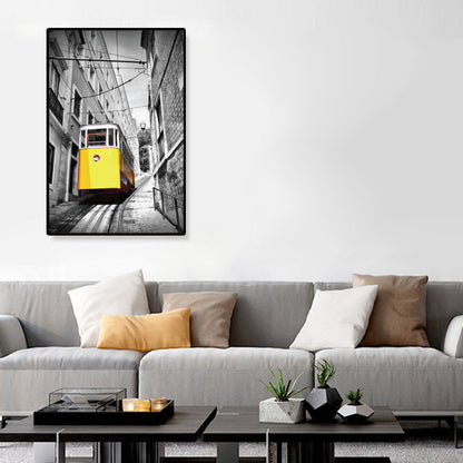 Nostalgic Photograph Urban Railway Canvas Boys Bedroom Transportation Wall Art Print